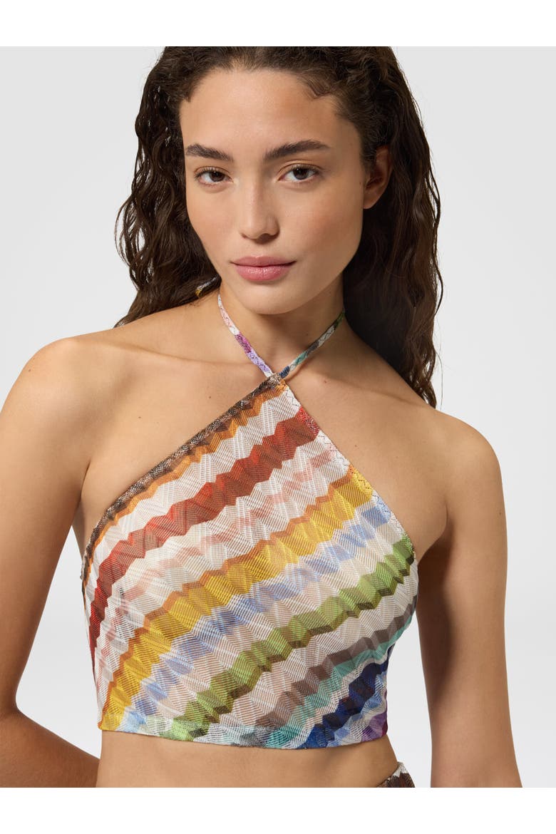 Zig Zag Tulle Halterneck Top, Alternate, color, Multicoloured