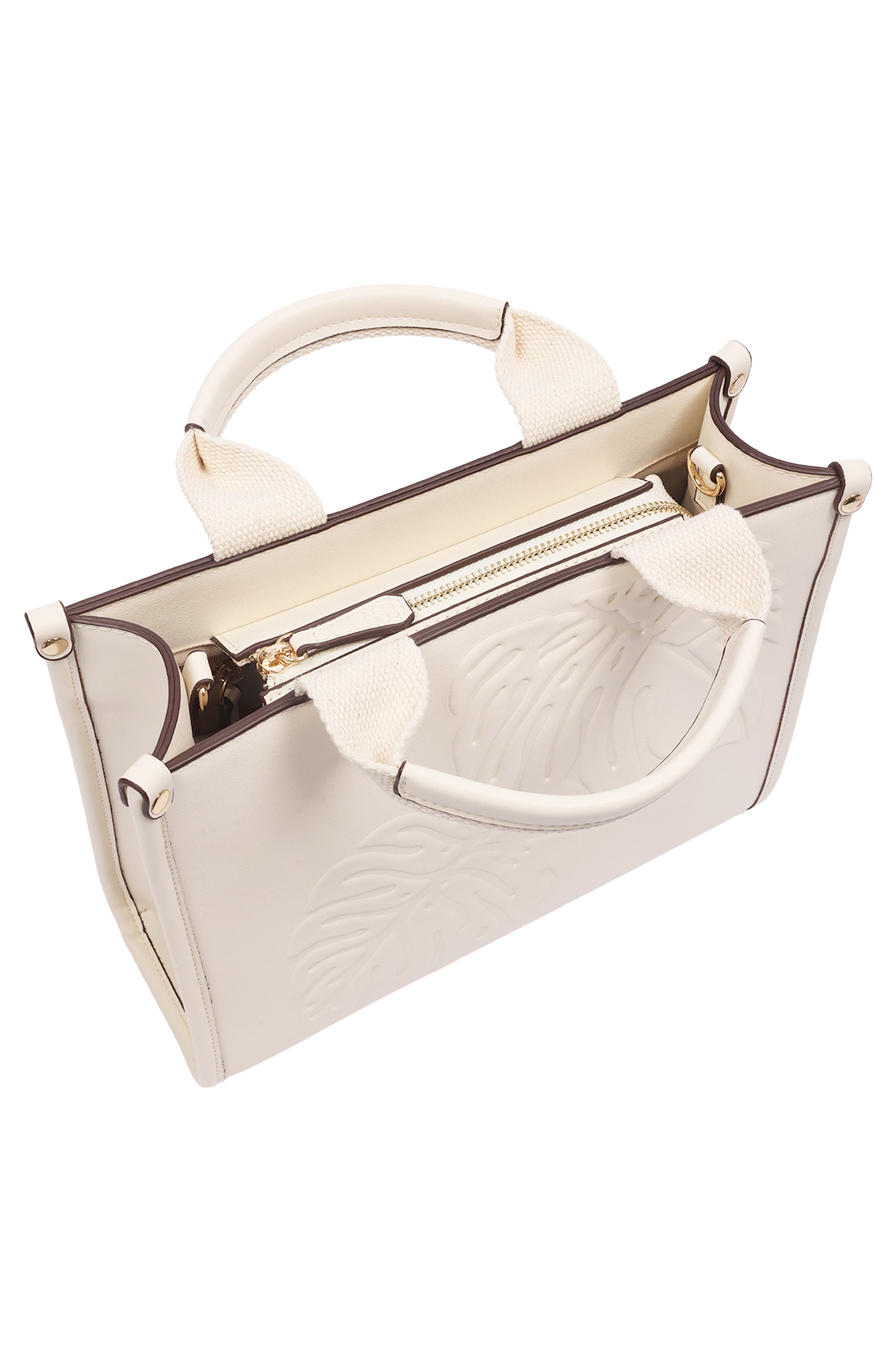 Tommy Bahama Darcy Leaf Medium Tote Bag, Alternate, color, Ivory