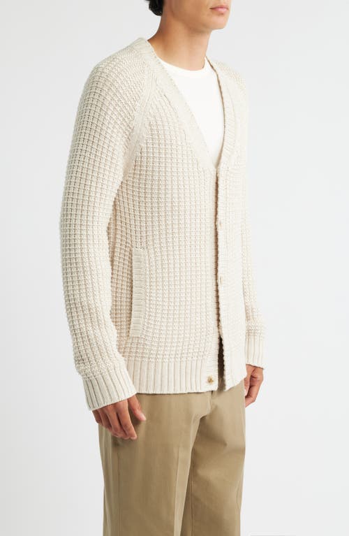 Treasure & Bond Textured Cotton Cardigan In White