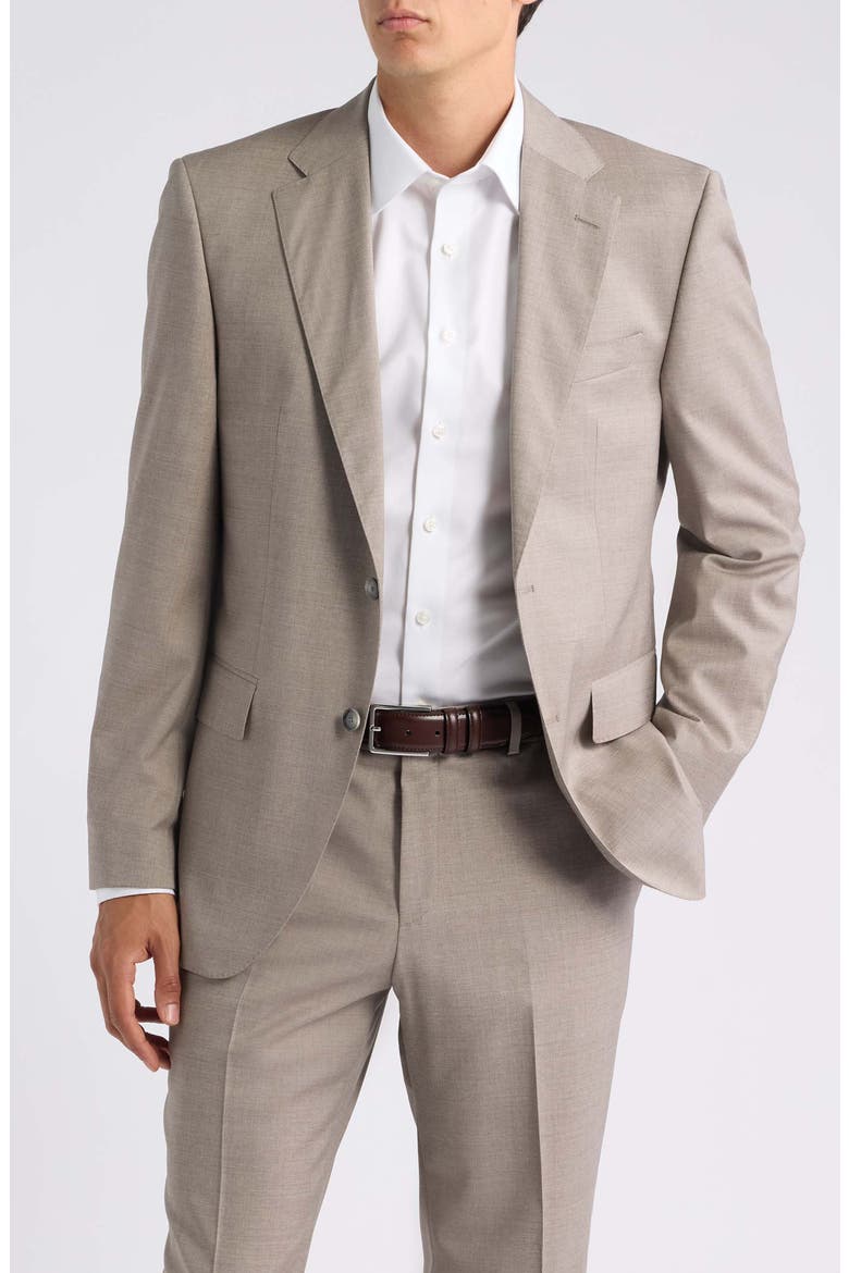 H-Jeckson Two-Button Wool Suit, Alternate, color, DARK BEIGE