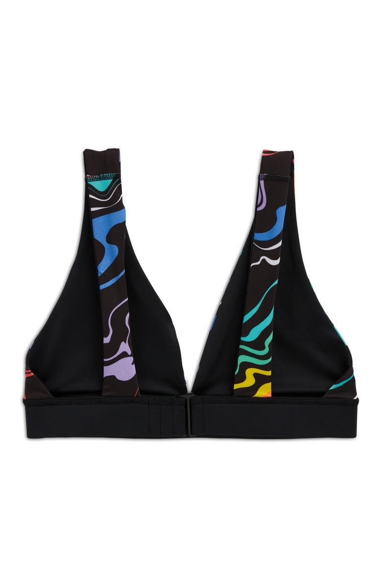 TomboyX Reversible Swim Plunge Bikini Top, Alternate, color, Making Waves