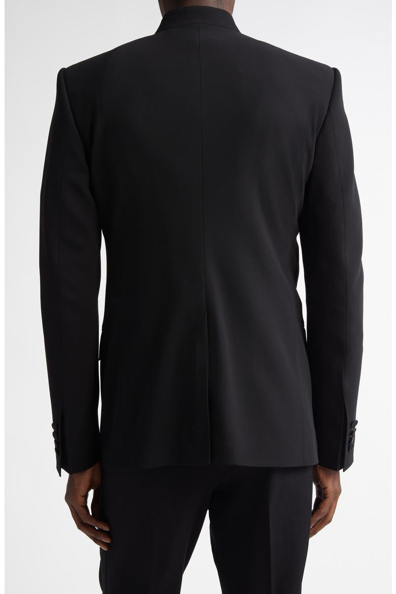 Double Breasted Wool & Silk Blend Gabardine Jacket, Alternate, color, N0000 NERO