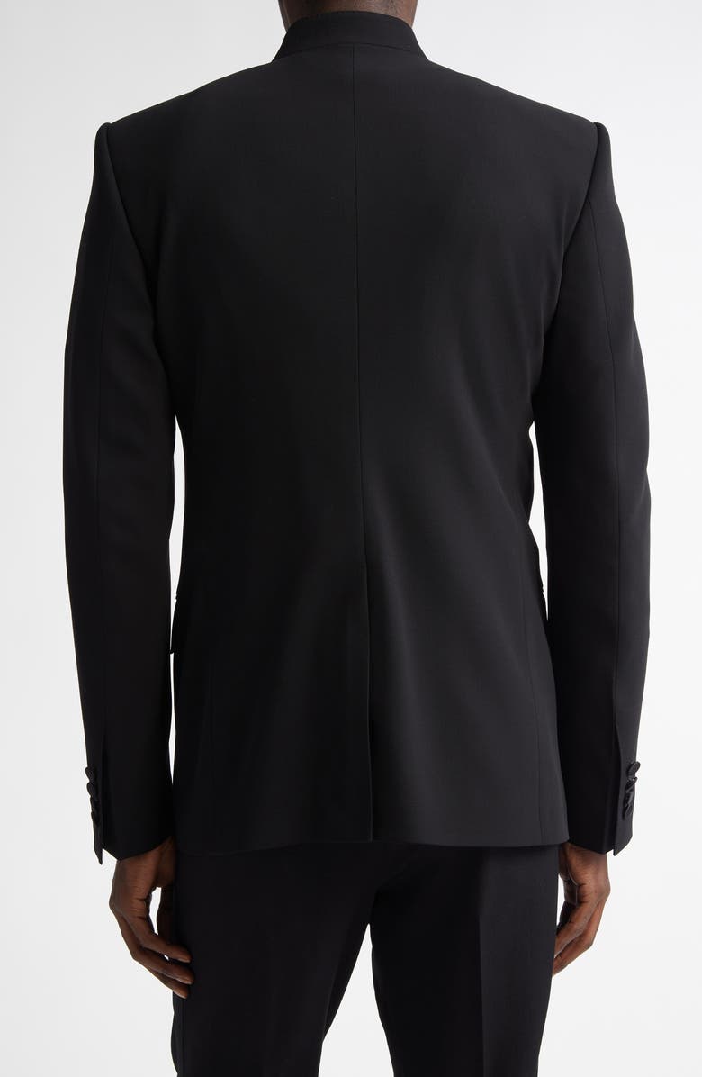 Dolce&Gabbana Double Breasted Wool & Silk Blend Gabardine Jacket, Alternate, color, N0000 Nero