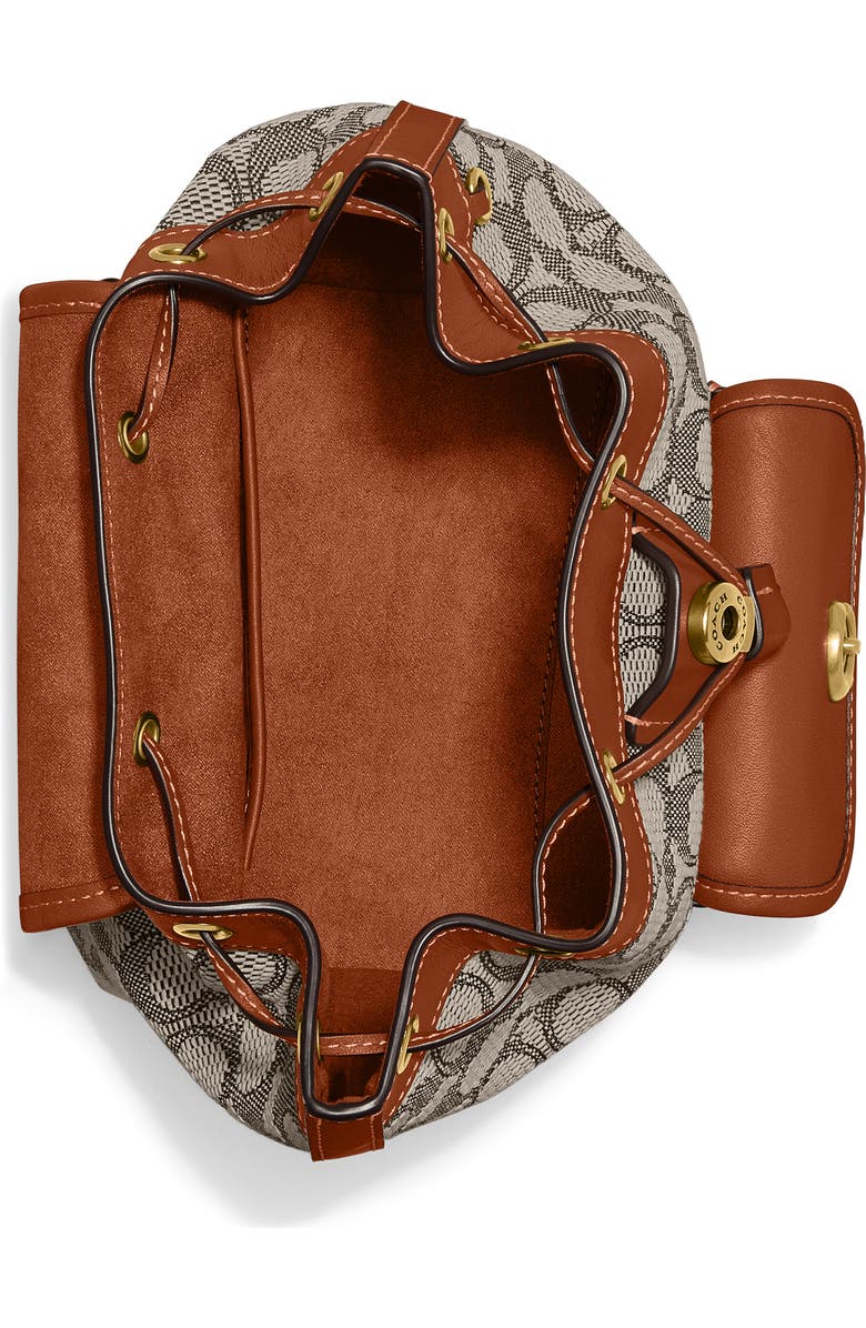 COACH Riya Signature Jacquard & Leather Backpack, Alternate, color,