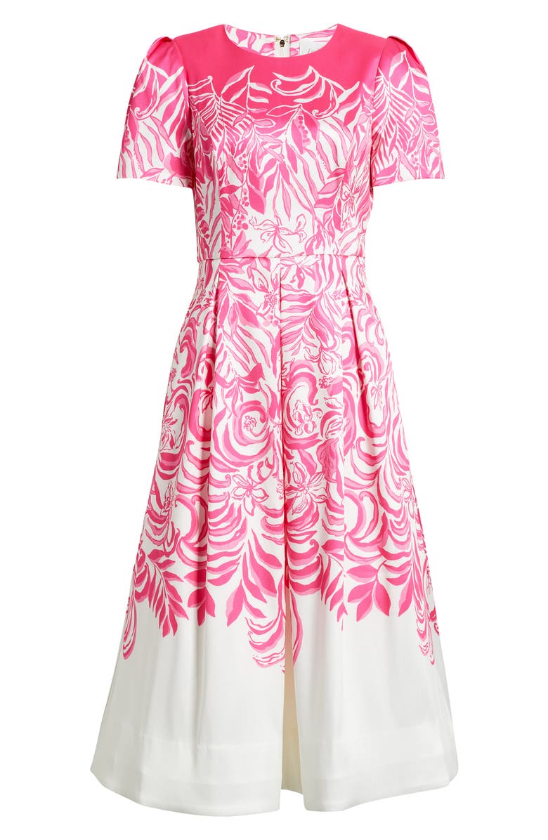 Lilly Pulitzer<sup>®</sup> Loradonna Placed Print Midi Dress, Alternate, color, Sun Shell Pink