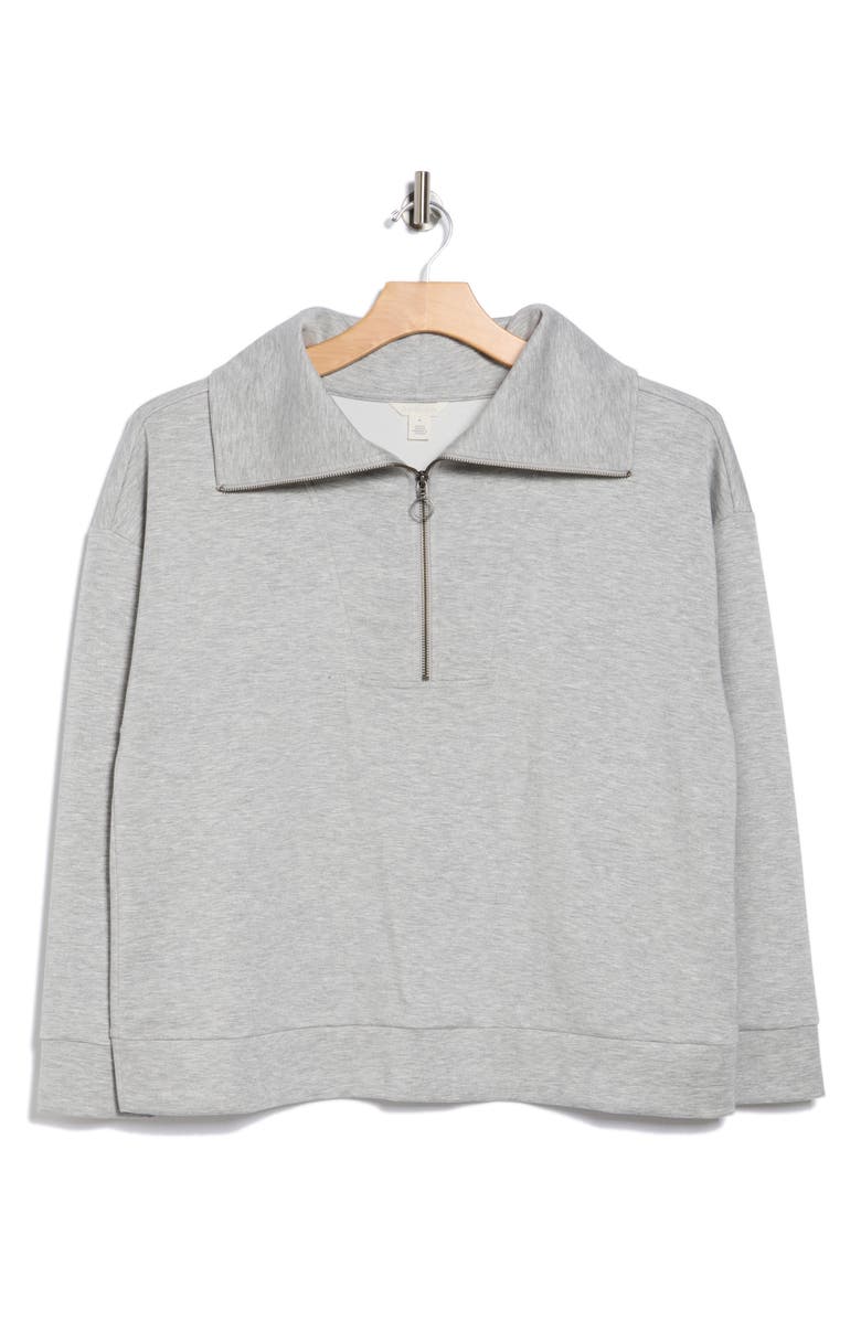 Caslon<sup>®</sup> Quarter Zip Sweatshirt, Alternate, color, Grey Heather