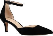Pelle Moda Kendal Ankle Strap Pointed Toe Kitten Heel Pump