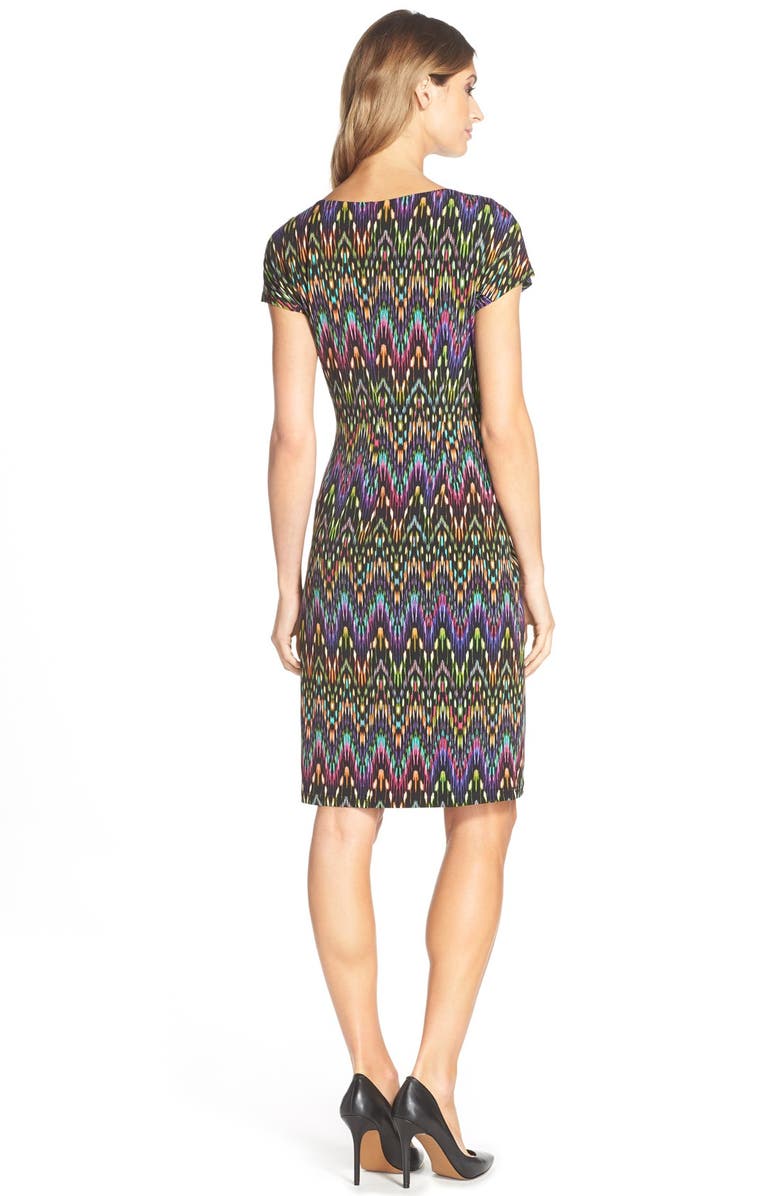 Ellen Tracy Print Jersey Sheath Dress, Alternate, color, 