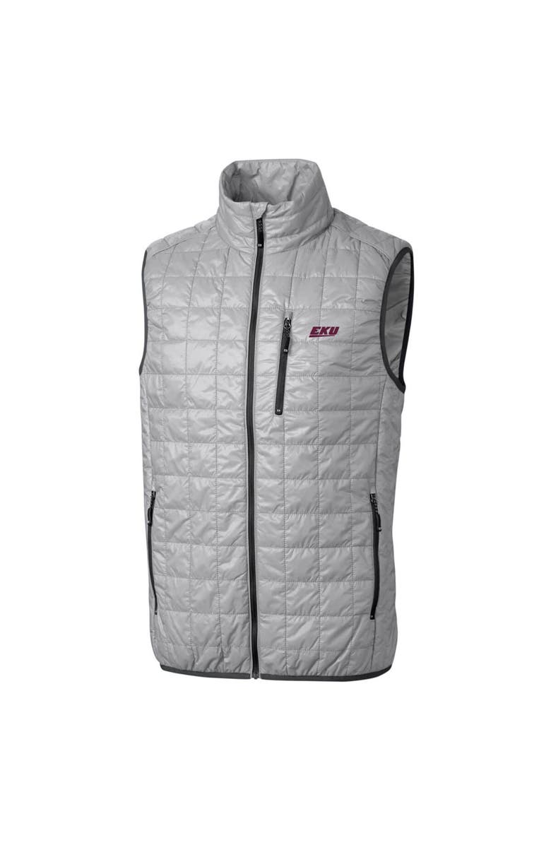 Cutter & Buck Men's Cutter & Buck Gray Eastern Kentucky Colonels Big & Tall Rainier PrimaLoft Eco Full-Zip Puffer Vest, Alternate, color, 