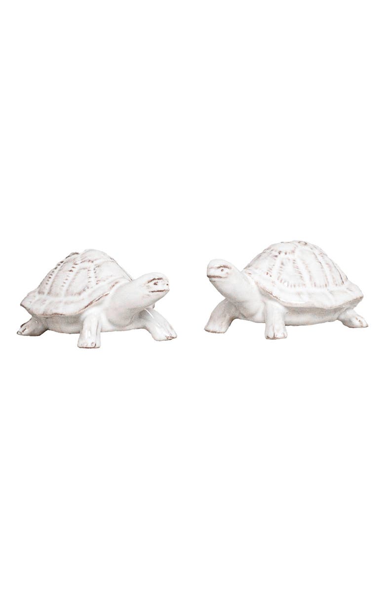 Juliska Clever Creatures Turtle Salt & Pepper Shakers Set, Main, color, Whitewash