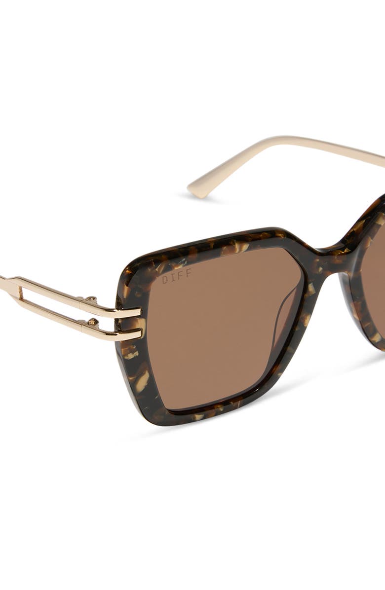 DIFF Dasha 50mm Square Sunglasses, Alternate, color, Glitter Tortoise / Brown