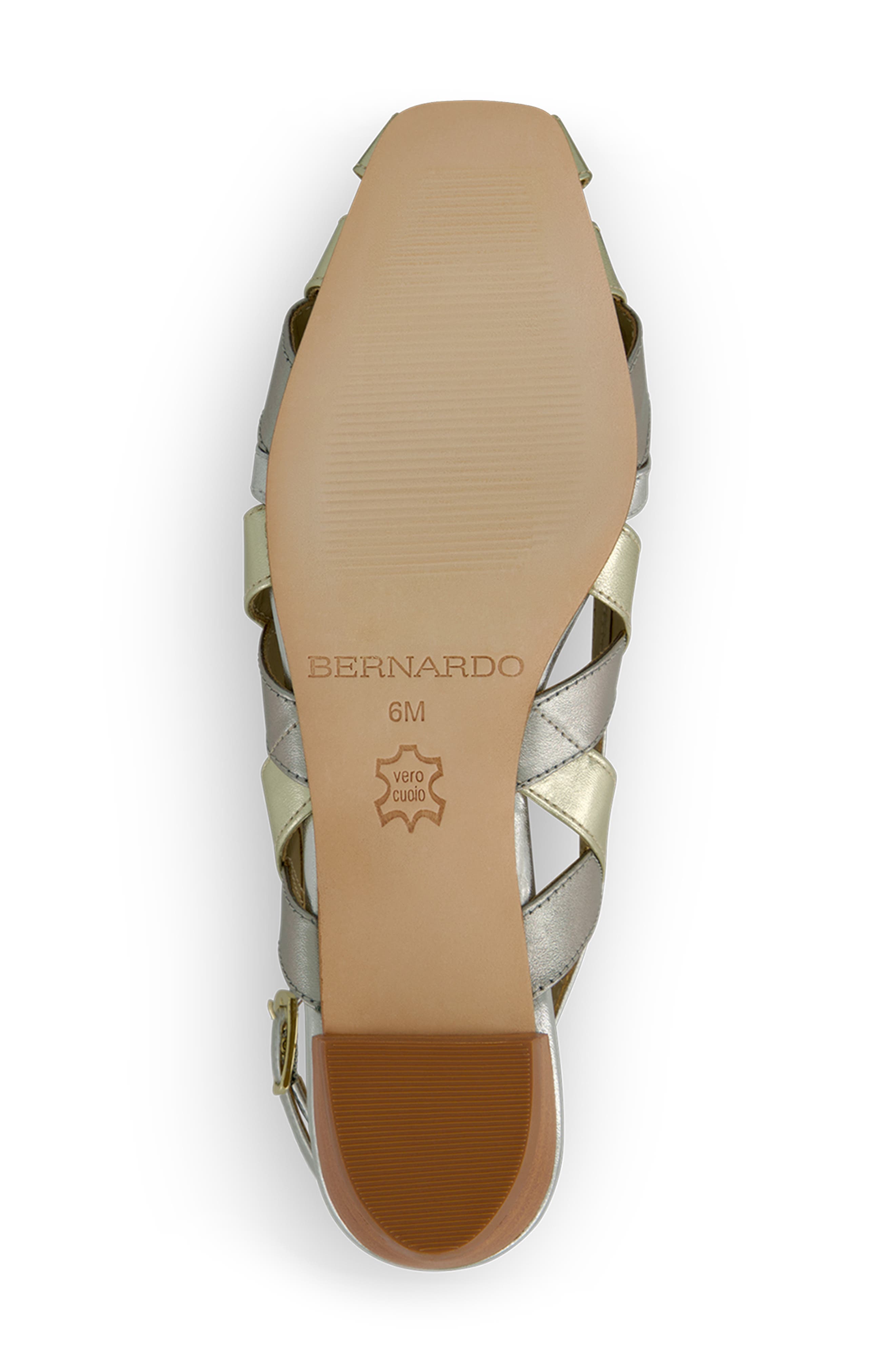 Bernardo Footwear Glinda Slingback Flat, Alternate, color, Silver/ Champagne/ Gunmetal