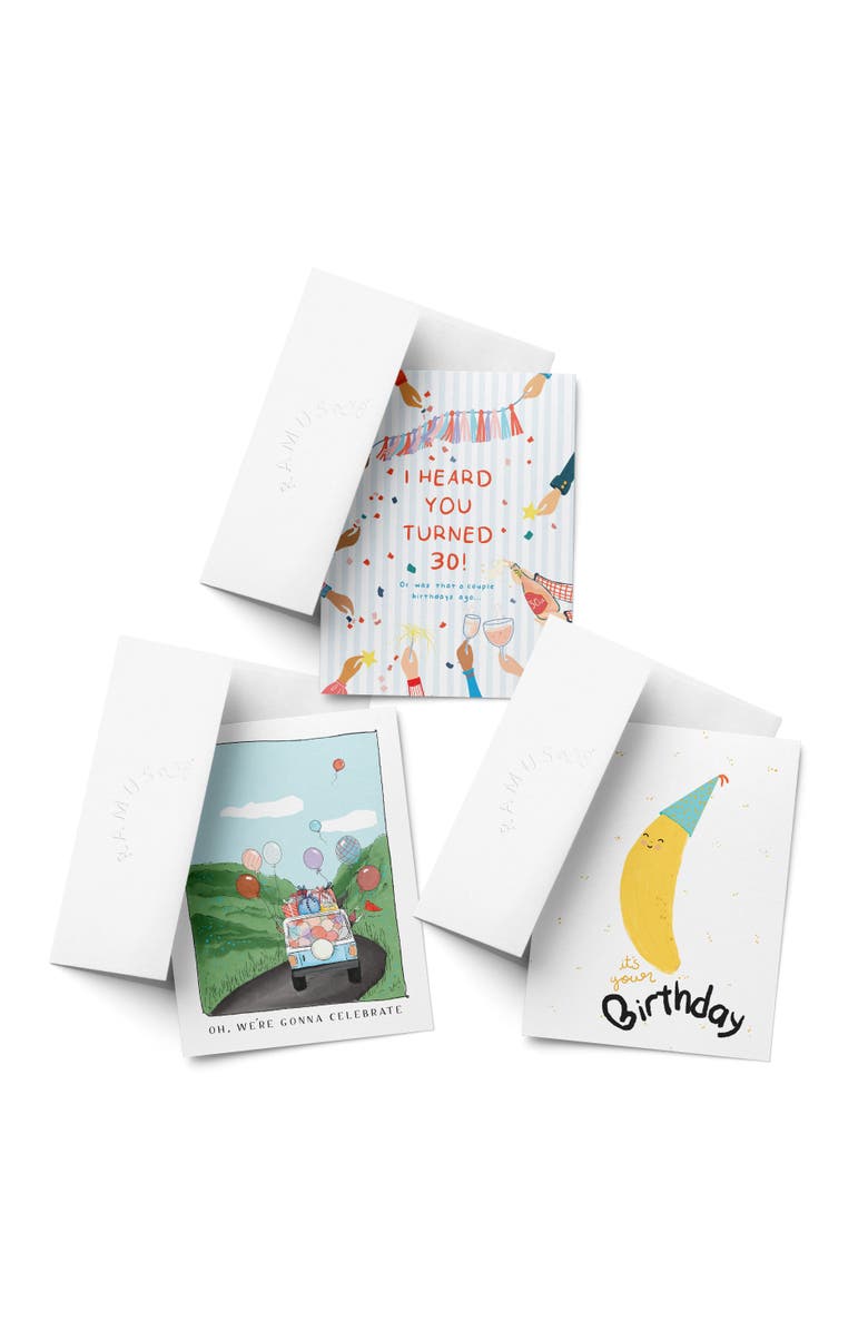 Ramus & Co Birthday Greeting Card Pack Sets (3 ct, Assorted) I Heard You Turned 30!, Oh We're Gonna Celebrate, Banana, Main, color, Multi-Pack