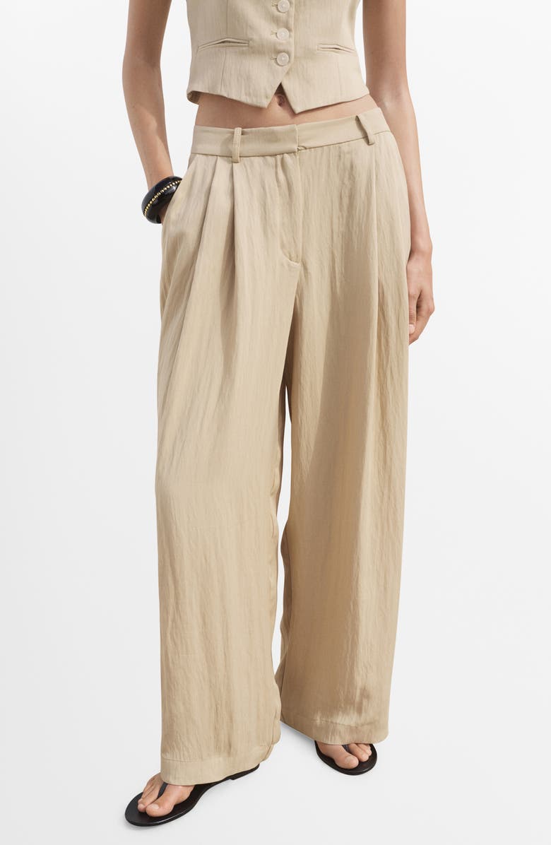 MANGO Straight Leg Suit Pants, Main, color, Beige