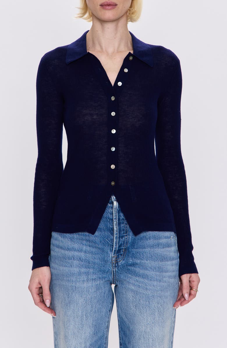 Pistola Korey Merino Wool Cardigan, Main, color, Navy