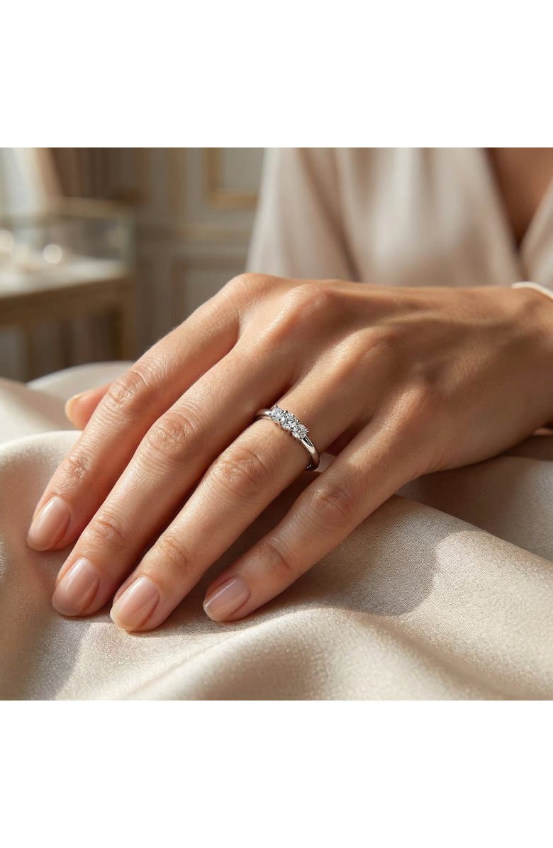 Bliss Diamond Delicate Diamond 3-Stone Minimalist Anniversary Wedding Ring 14k Gold Lab Grown, Alternate, color, 14K Rose Gold