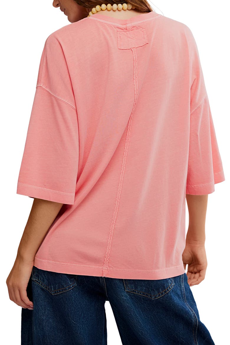 WTF Perfect Oversize Cotton T-Shirt, Alternate, color, CORAL CRIMSON