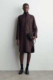 COS Checked Wool-blend Shirt Dress