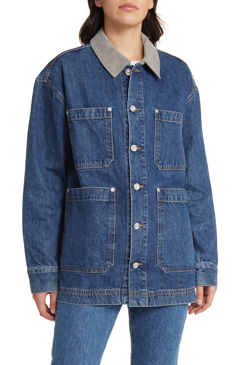 SLVRLAKE Oversize Denim Workwear Jacket, Alternate, color, 