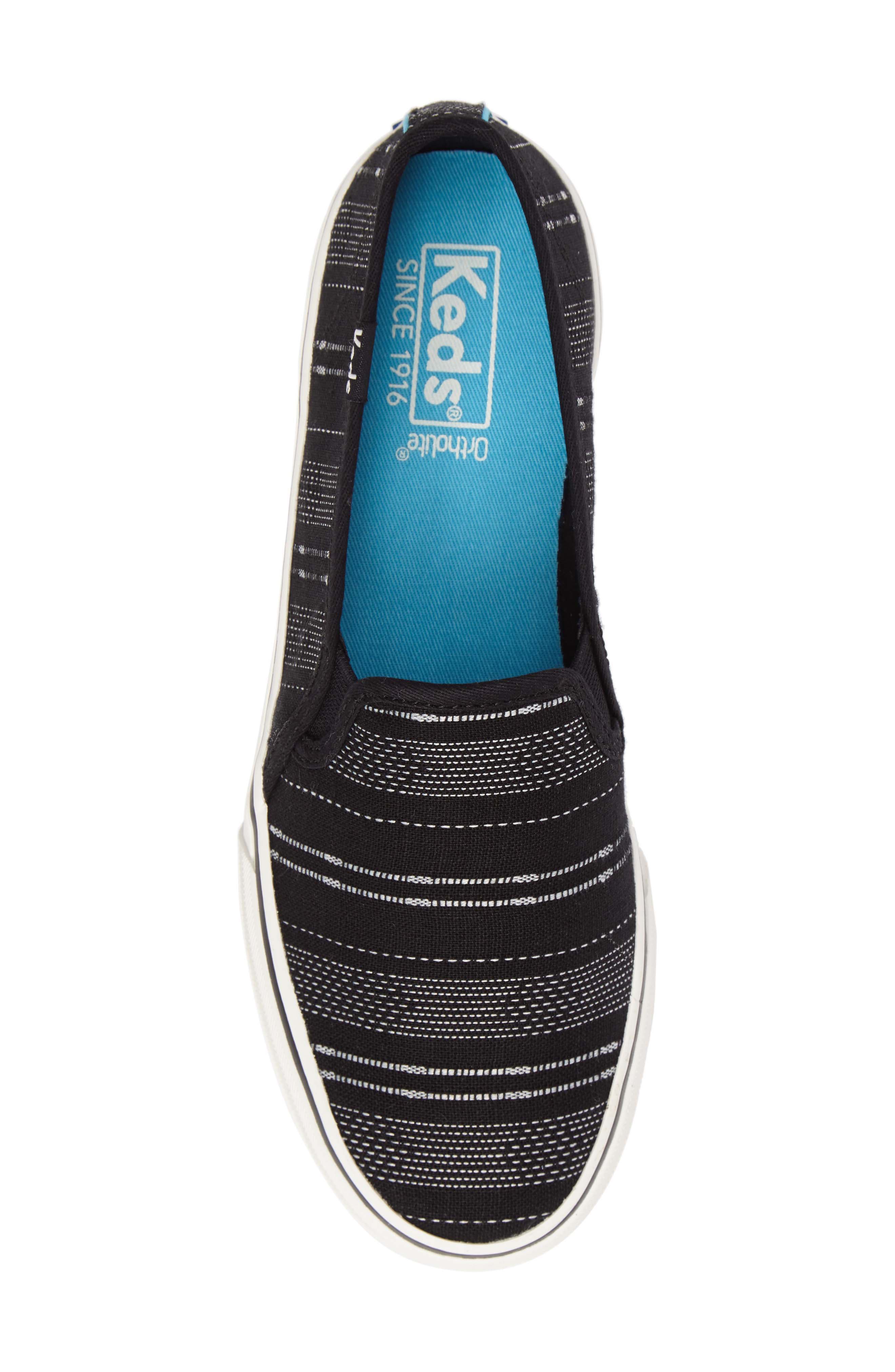 Double Decker Baja Stripe Slip-On Sneaker, Alternate, color, BLACK