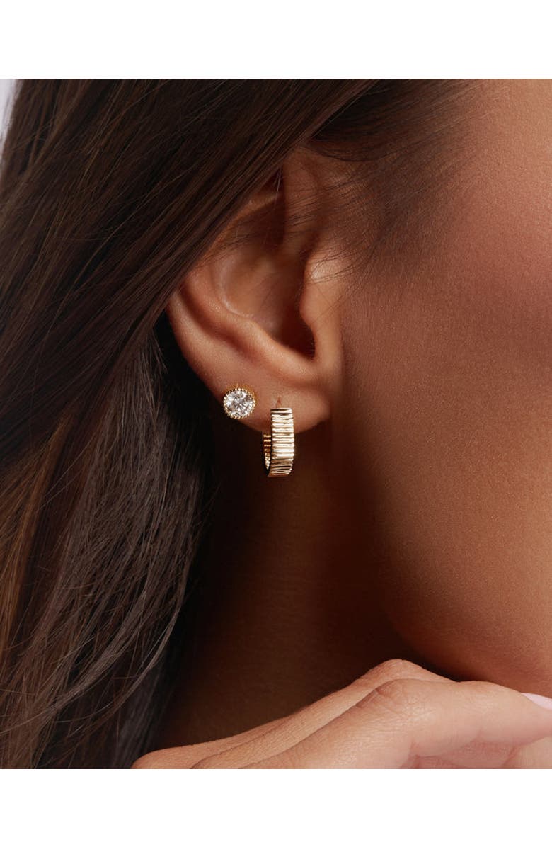 ZARUX Golden Halo Hoops 4mm, Alternate, color, Yellow Gold