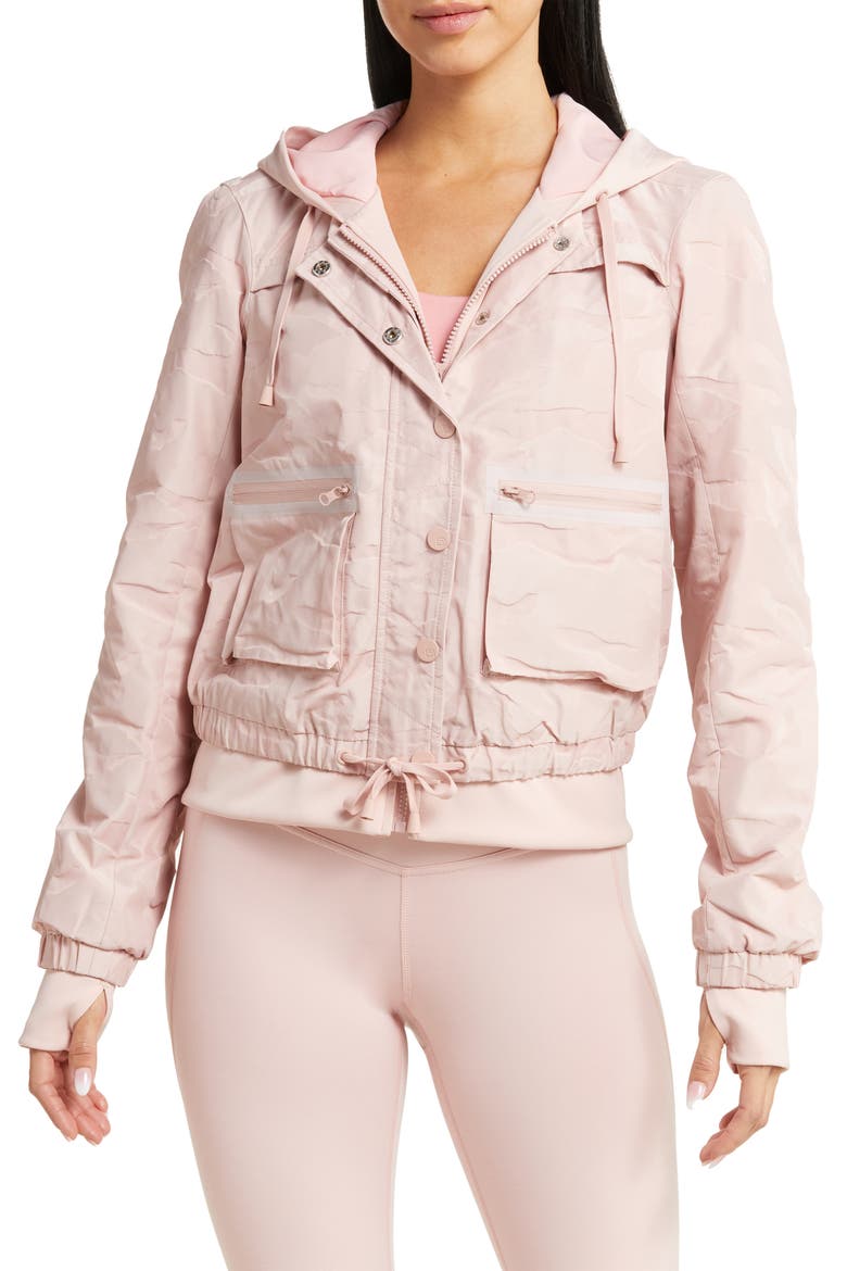 Skyfall Hooded Aviator Jacket, Alternate, color, PEACH BLUSH CAMO