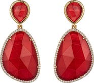 EYE CANDY LOS ANGELES Double Drop Stone Earrings