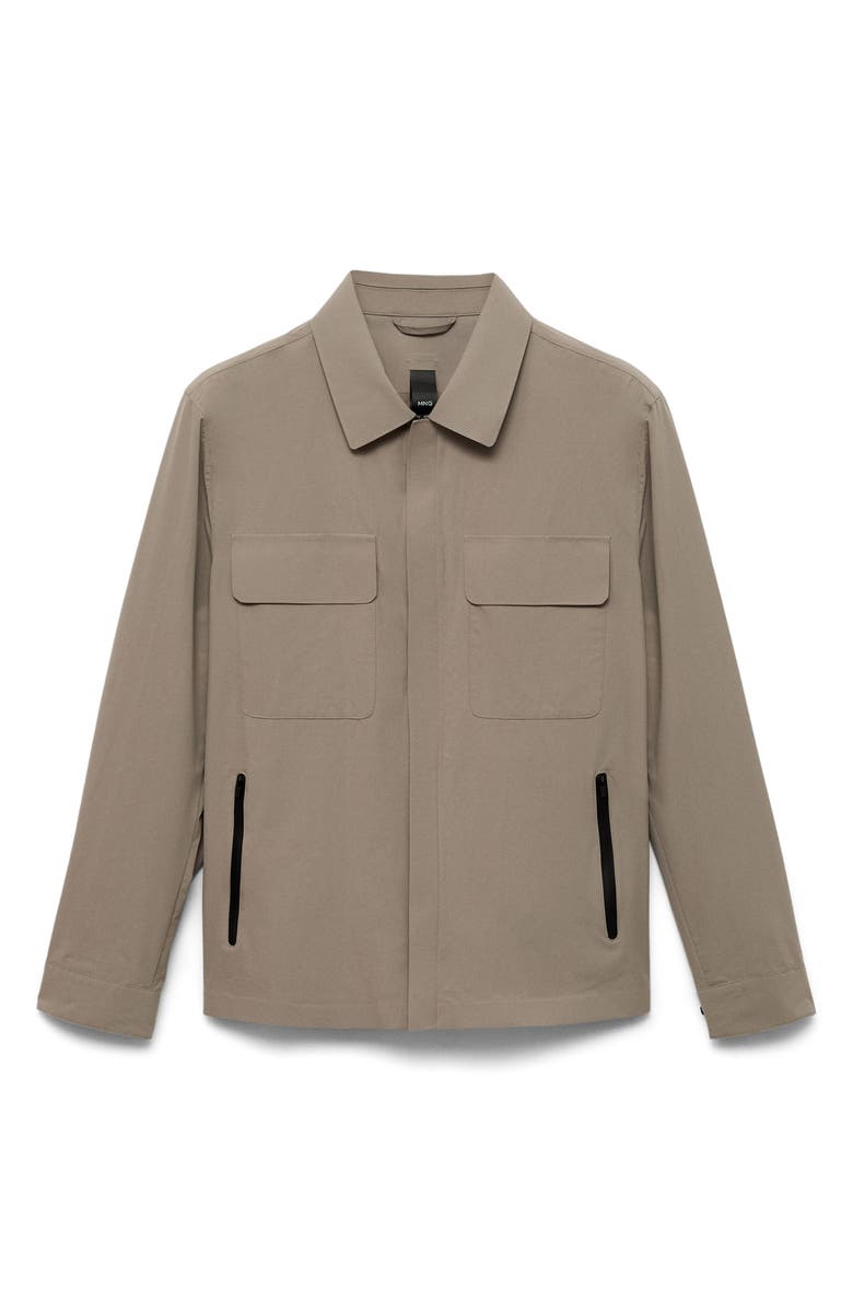 MANGO Water Repellent Shirt Jacket, Alternate, color,