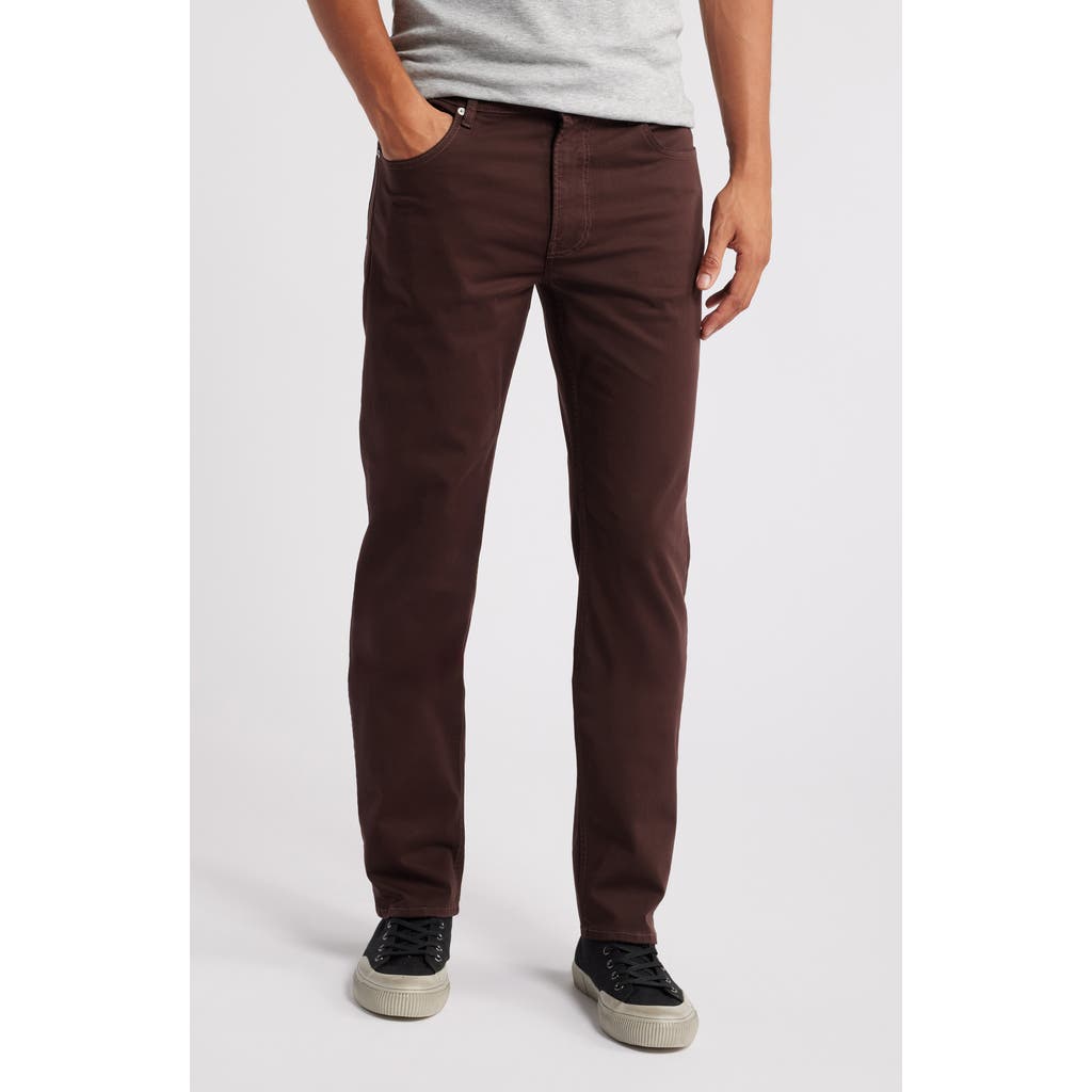 Frame Modern Straight Leg Five-pocket Twill Pants In Dark Burgundy
