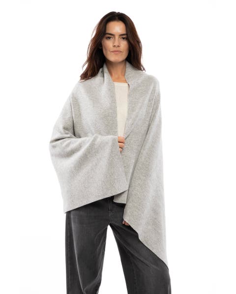 Double-Knit Pure Cashmere Cape Wrap
