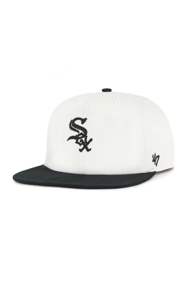 '47 Men's '47 White/Black Chicago White Sox Foundation Captain Snapback Hat, Alternate, color, White