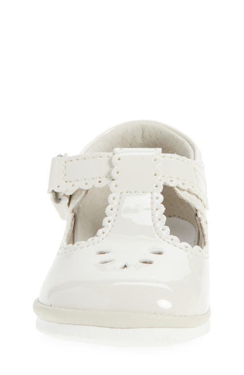 L'amour Kids' Dottie Scallop T-strap Flat In White