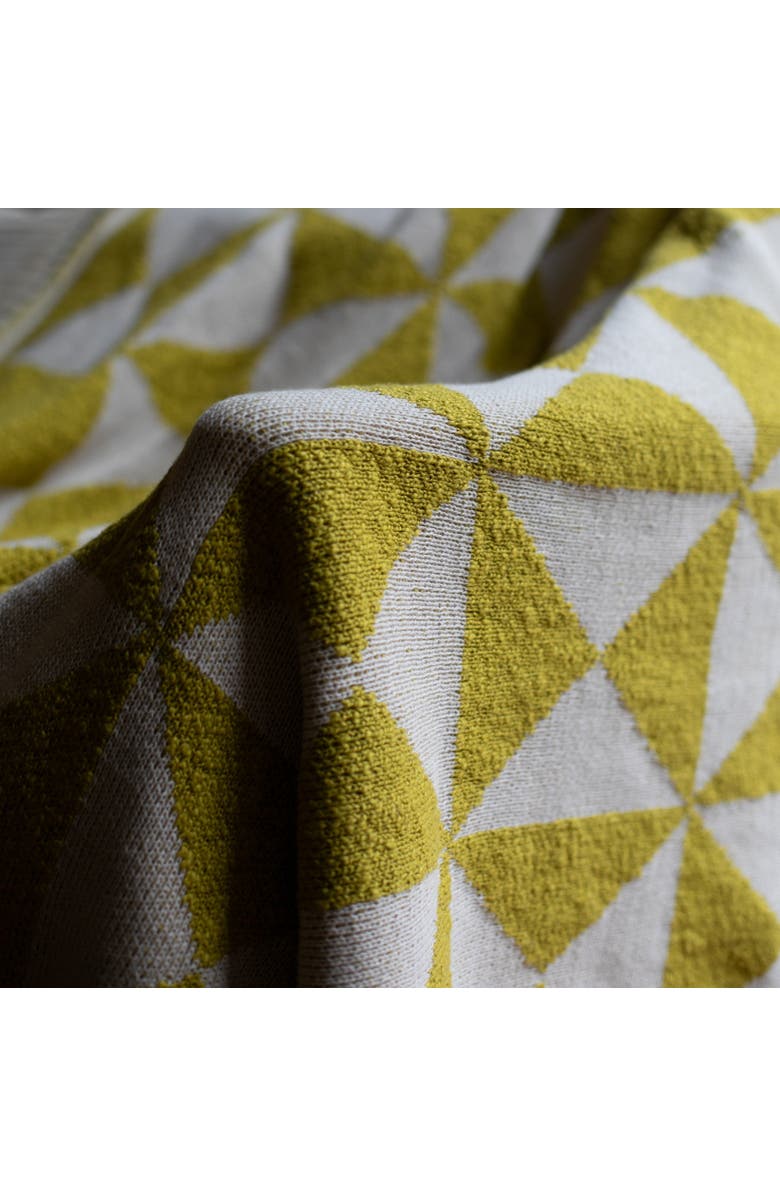 Pink Lemonade Trikona Organic Cotton Throw Blanket, Alternate, color, Bush Green