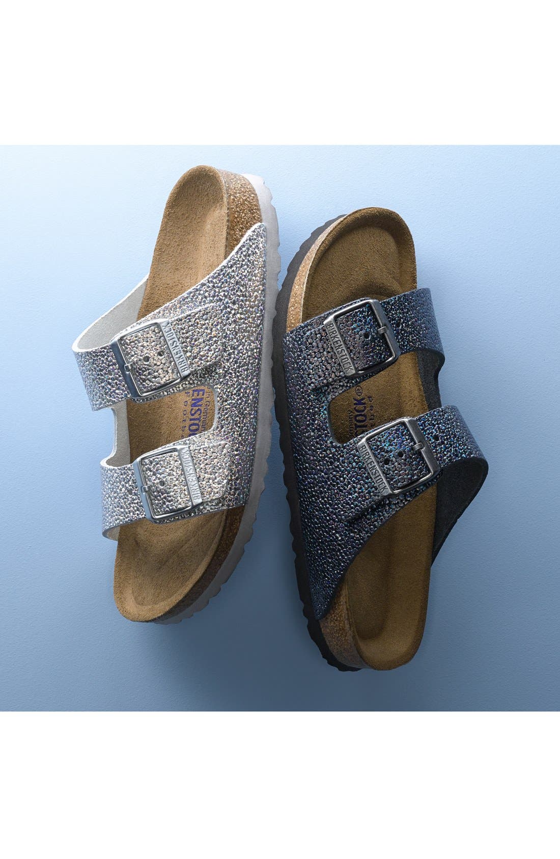 Birkenstock 'Arizona' Soft Footbed Textured Leather Sandal, Alternate, color, 