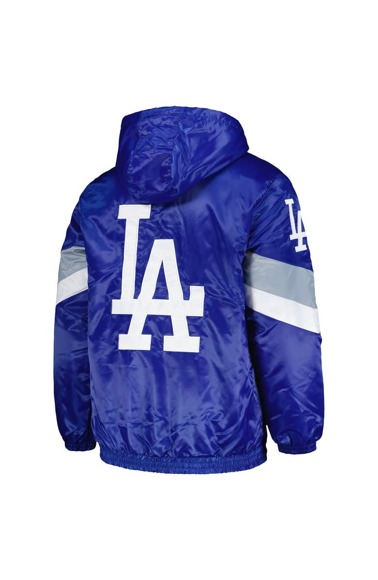 STARTER Men's Starter Royal Los Angeles Dodgers Force Play II Half-Zip Hooded Jacket, Alternate, color, 
