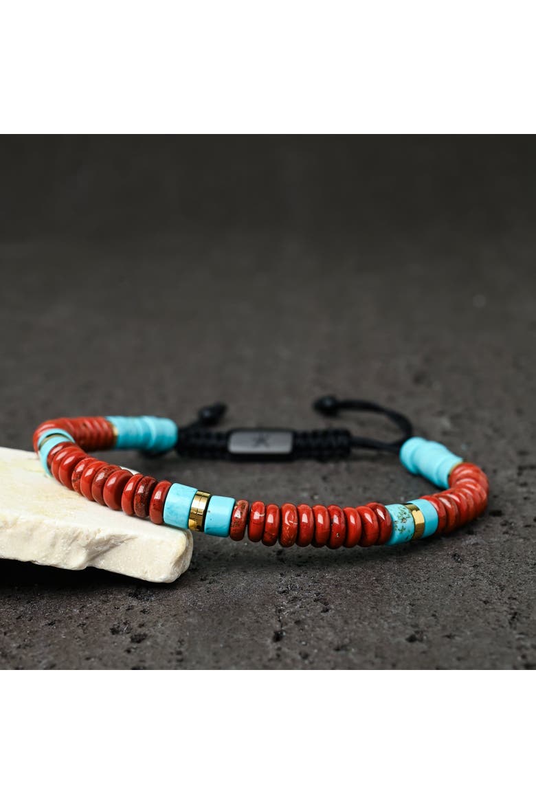 Nomadic Turquoise & Red Jasper Rope Beaded Bracelet, Alternate, color, Red