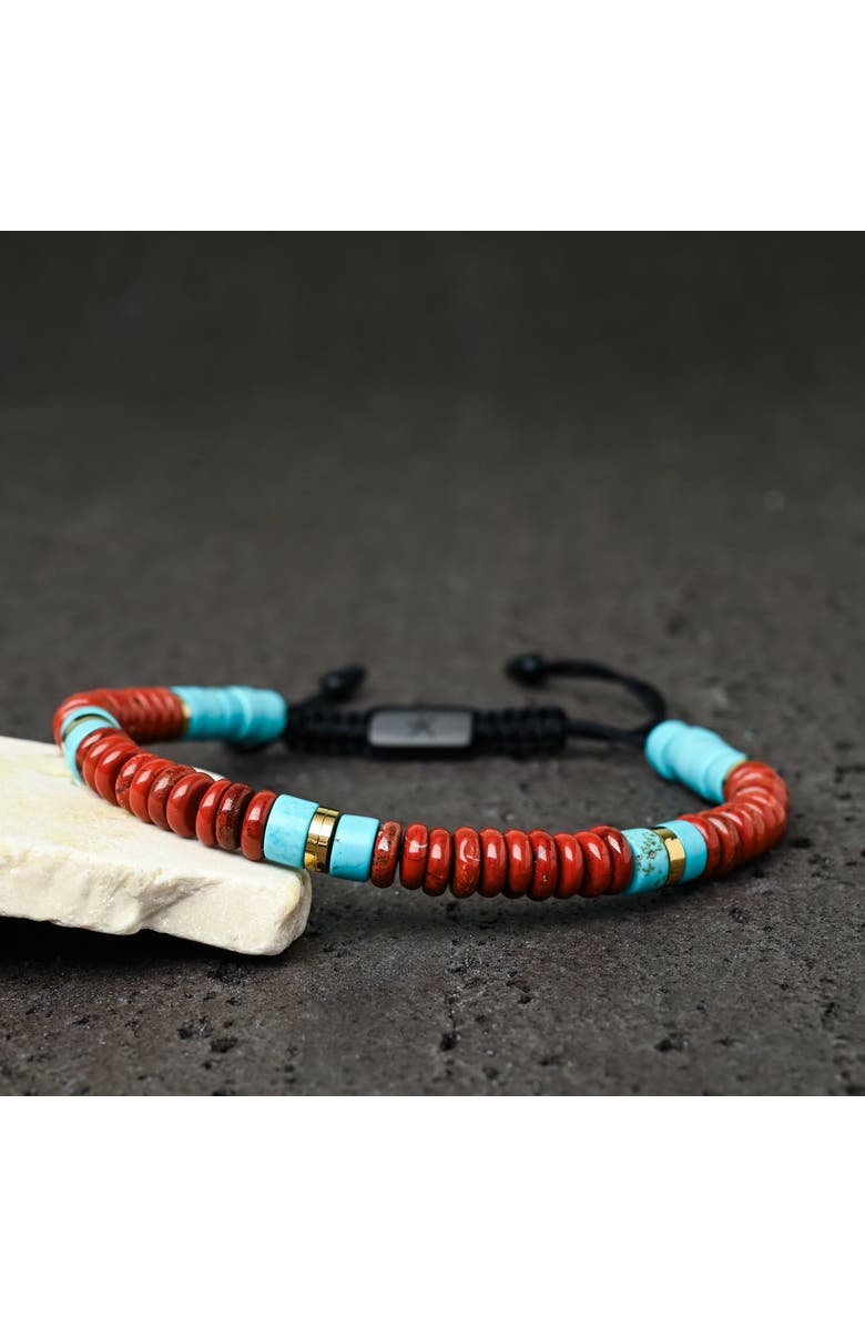 Starfish Project Nomadic Turquoise & Red Jasper Rope Beaded Bracelet, Alternate, color, Red