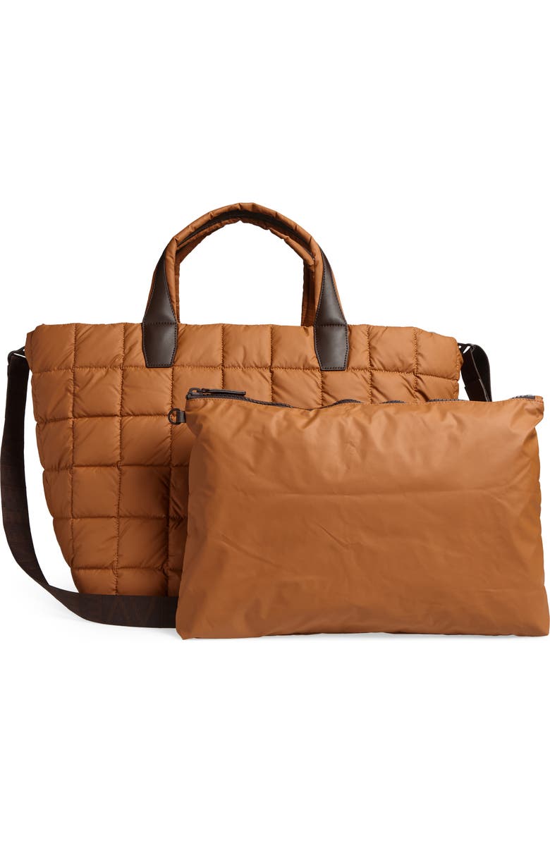 VeeCollective Porter Water Repellent Quilted Weekend Bag, Alternate, color, Cognac
