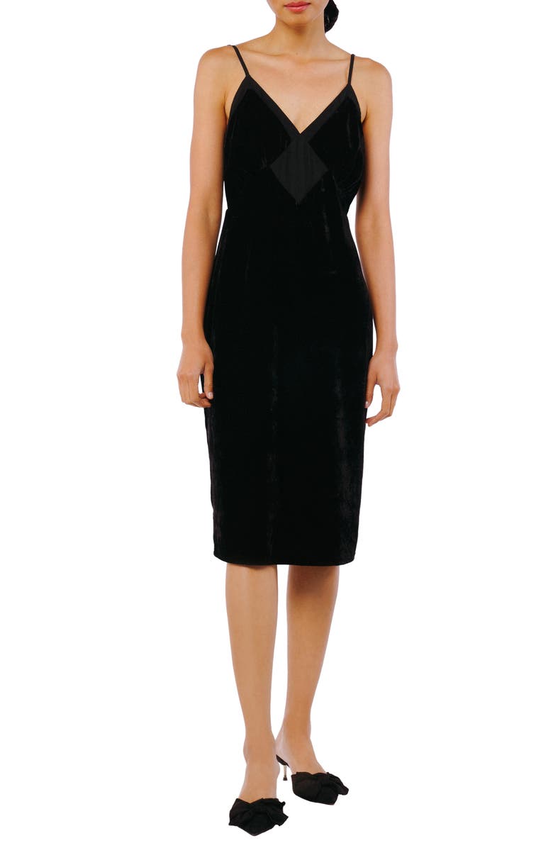 CIEBON Divina V-neck Sheath Dress, Main, color, Black