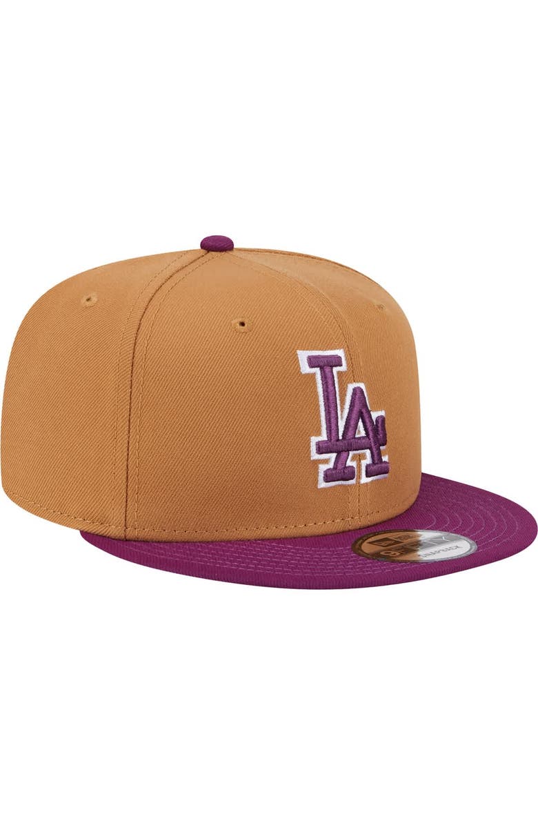New Era Men's New Era Brown/Purple Los Angeles Dodgers Color Pack Two-Tone 9FIFTY Snapback Hat, Alternate, color, Brown