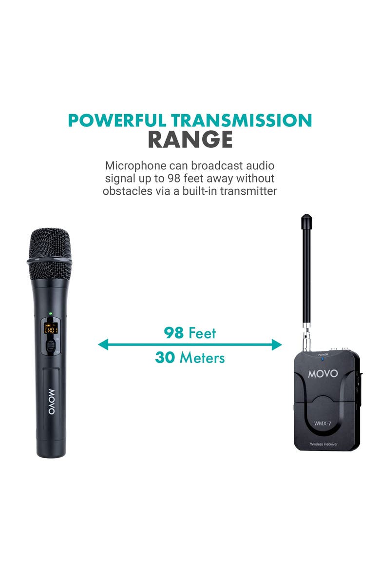 WMX-7-TH-RX VHF Handheld Wireless Microphone System for Cameras, Alternate, color, Black