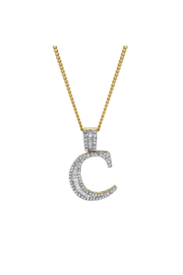 C Initial Diamond Pendant 10K Yellow Gold - 0.63 Carats, Alternate, color, 10K Yellow Gold -