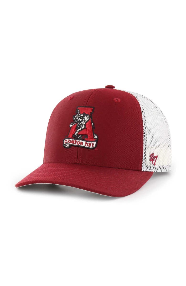 '47 Men's '47 Crimson Alabama Crimson Tide Trucker Adjustable Hat, Main, color,