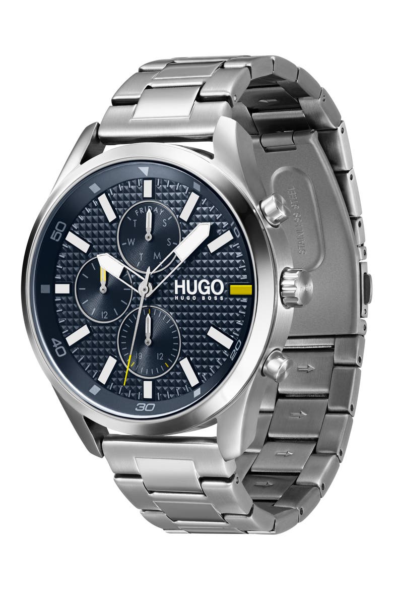 Chase Chronograph Bracelet Watch, 46mm, Alternate, color, BLUE DIAL