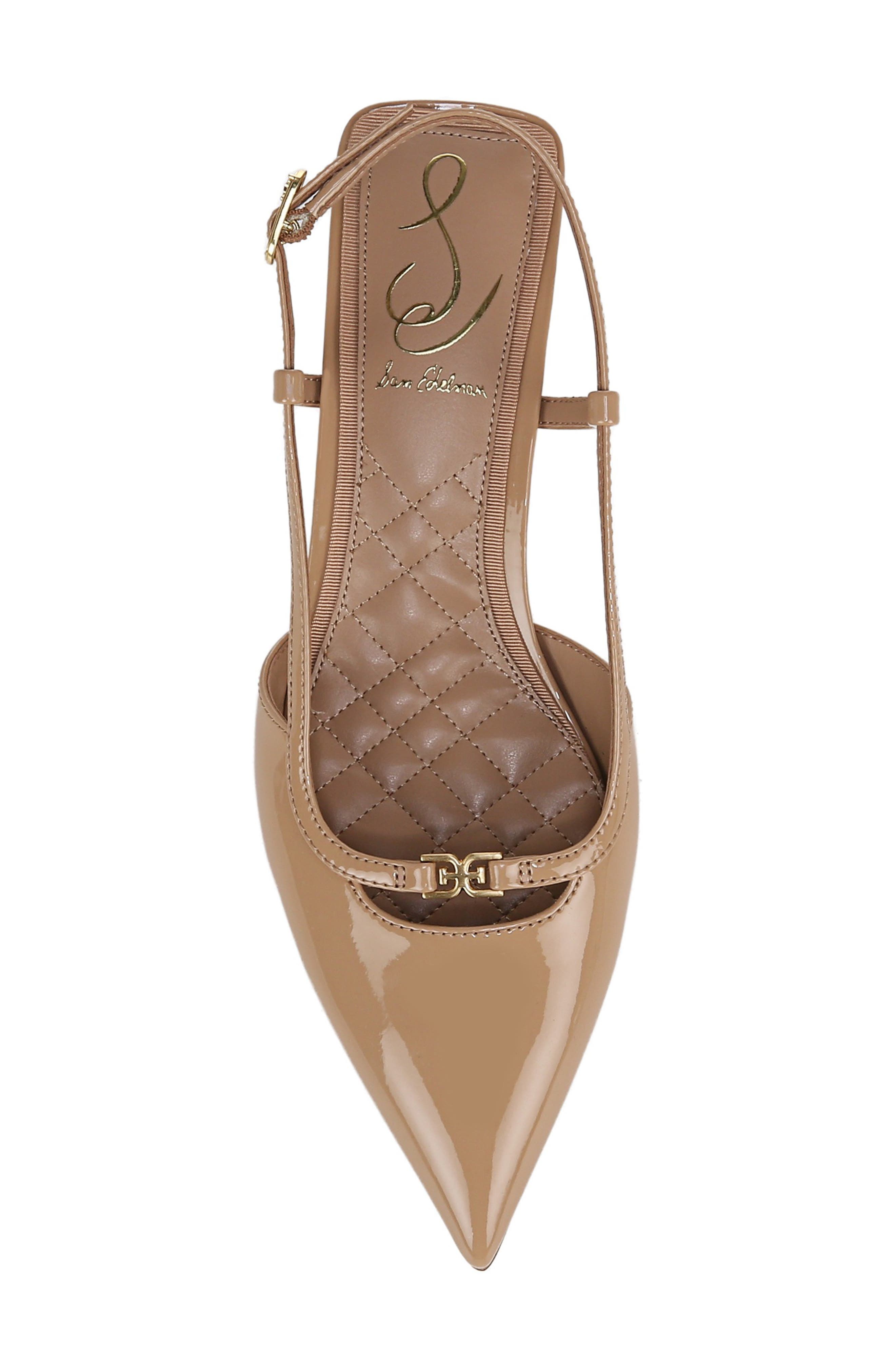 Toni Slingback Pointed Toe Kitten Heel Pump, Alternate, color, GOLDEN SAND