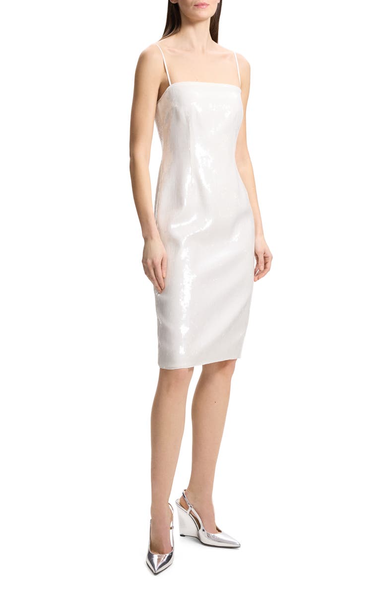Theory Sequin Sleeveless Slipdress, Alternate, color, White