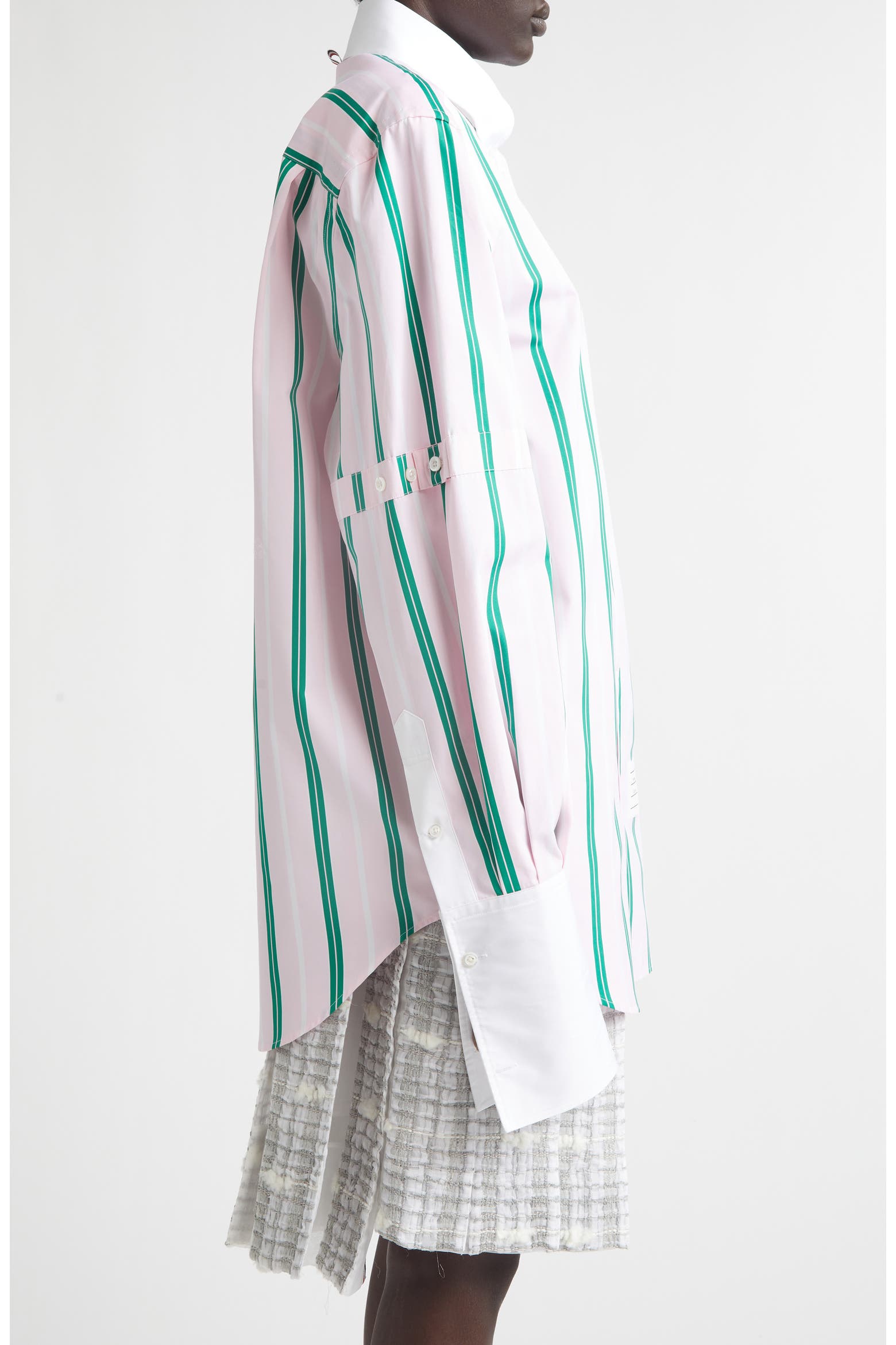 Card Color Button Thom Browne Repp Stripe Oversize Button Armband Cotton Poplin Button ...