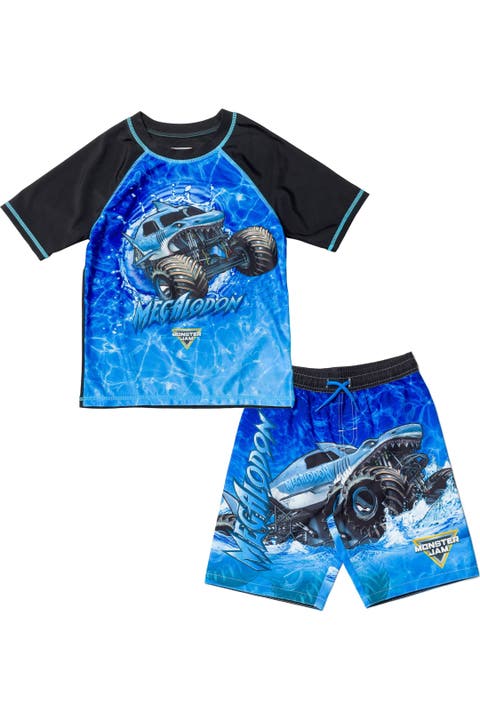2-Piece Swimwear Rash Guard and Swim Trunks Set