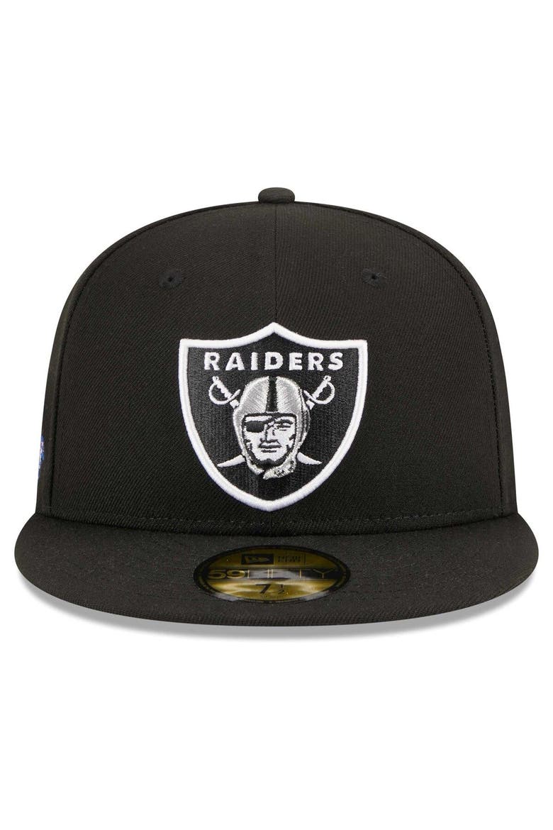 Men's New Era Black Las Vegas Raiders  Main Patch 59FIFTY Fitted Hat, Alternate, color, Black
