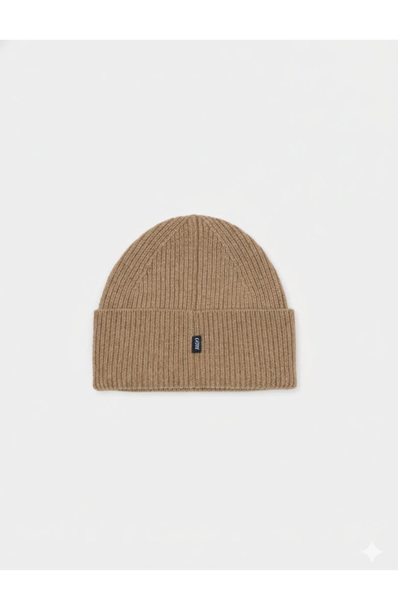 Gobi Cashmere Ribbed Chunky Beanie, Alternate, color, Taupe